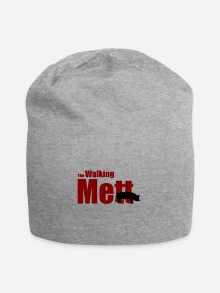 The Walking Mett Mann, Frau, Kind Geschenk - Jersey-Beanie - Grau meliert