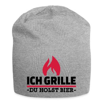 Ich grille du holst Bier - Jersey-Beanie - Grau meliert - Vorne