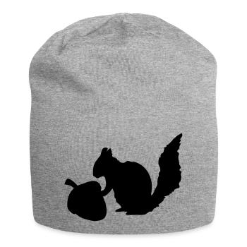 Eichhörnchen Nuss - Jersey-Beanie - Grau meliert - Vorne