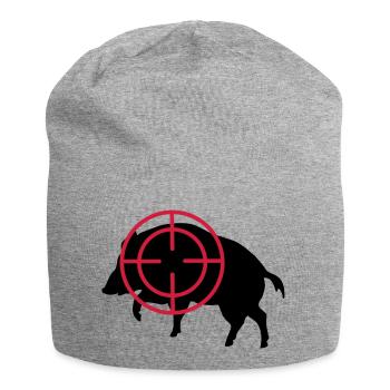 Wildschwein fadenkreuz jäger jagd - Jersey-Beanie - Grau meliert - Vorne
