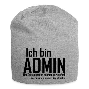 admin - Jersey-Beanie - Grau meliert - Vorne