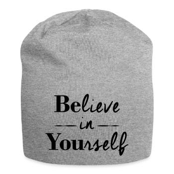 BElieve in YOUrself - Jersey Beanie - heather grey - Front
