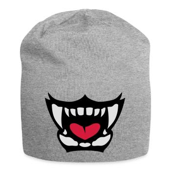 gueule feroce langue ouverte dent 902 - Bonnet en jersey - gris chiné - Devant
