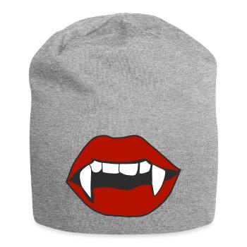 Vampir Halloween Lippen - Jersey-Beanie - Grau meliert - Vorne