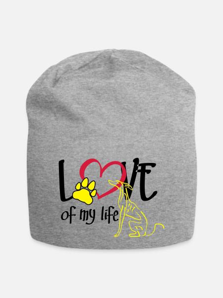 Amour de ma vie lévrier - Bonnet en jersey - gris chiné