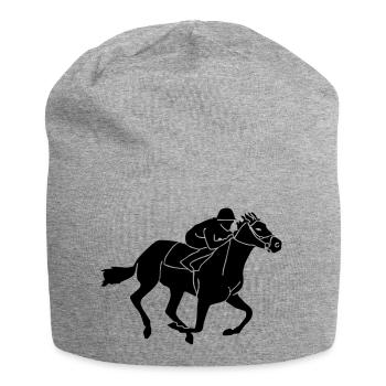 Equestrian - gallop races - Jersey Beanie - heather grey - Front
