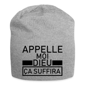 appelle moi dieu ça suffira - Jersey-Beanie - Grau meliert - Vorne