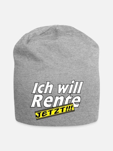 Fun Party Spruch Statement ich will Rente (25) - Jersey-Beanie - Grau meliert