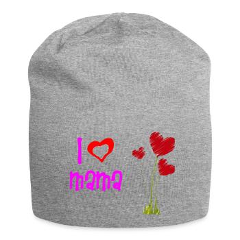 Liebevolles Muttertagsherz Blumendesign - Jersey-Beanie - Grau meliert - Vorne