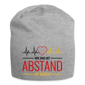 Wir sind mit Abstand die Besten Deutschland Corona - Jersey-Beanie - Grau meliert - Vorne