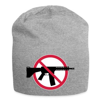 Gun Ban Ban Shield (No Weapons Peace) 3C - Jersey Beanie - heather grey - Front