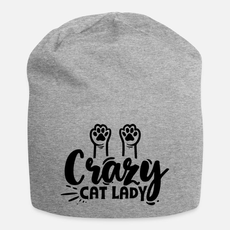 Cat Lover - Jersey Beanie - heather grey