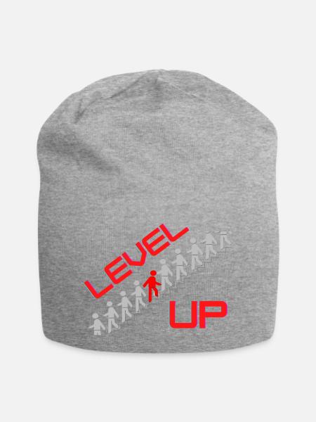 Level up - Jersey-Beanie - Grau meliert