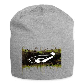 Clan Silure Wear - Design Welslogo auf Camou - Jersey-Beanie - Grau meliert - Vorne