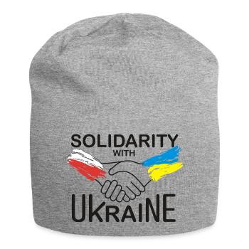 Poland in solidarity with Ukraine - Jersey Beanie - heather grey - Front