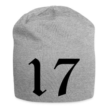 17 - Jersey-Beanie - Grau meliert - Vorne