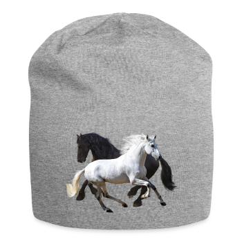Chevaux - Bonnet en jersey - gris chiné - Devant