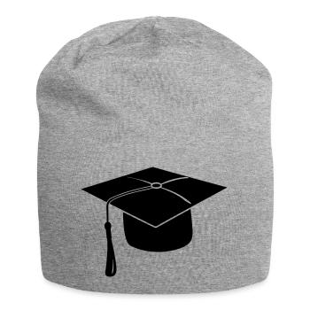 Hauben- oder Hutlogo für die Prüfungspräsentation - Jersey-Beanie - Grau meliert - Vorne