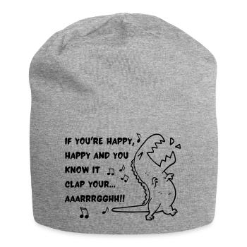T REX CLAP HAND - Jersey Beanie - heather grey - Front