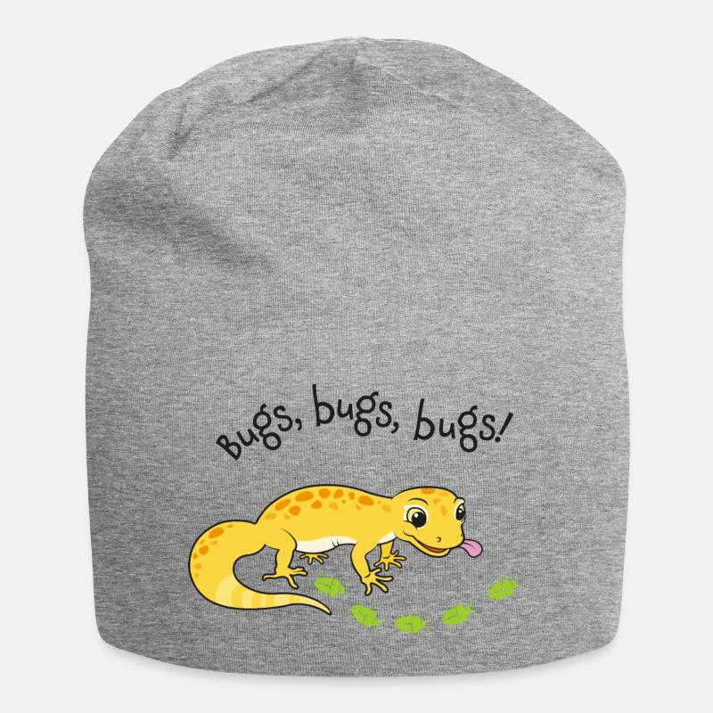Leopard gecko with delicacies - Jersey Beanie - heather grey
