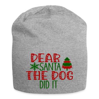 Dear Santa The Dog Did It - Jersey Beanie - heather grey - Front