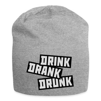 drink drank drunk Zitat - Jersey-Beanie - Grau meliert - Vorne