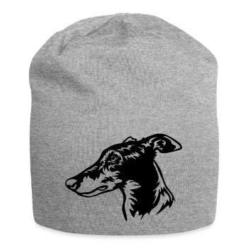 Greyhound Kopf - Jersey-Beanie - Grau meliert - Vorne