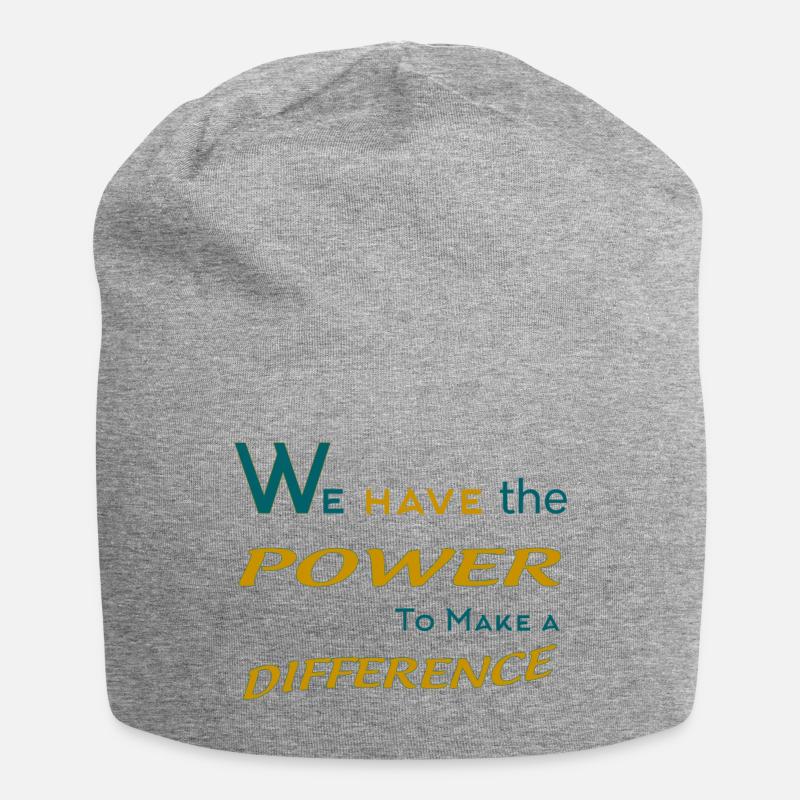 POWER, um einen Unterschied zu machen - Jersey-Beanie - Grau meliert
