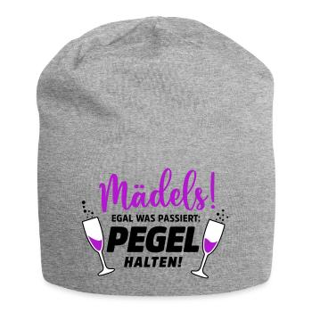Mädels Party Sekt - Jersey-Beanie - Grau meliert - Vorne