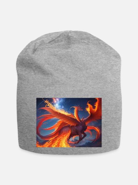 blue red sky with a creature generated ai - Jersey-Beanie - Grau meliert