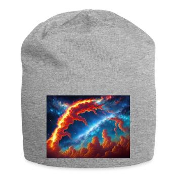blue red sky - Jersey-Beanie - Grau meliert - Vorne