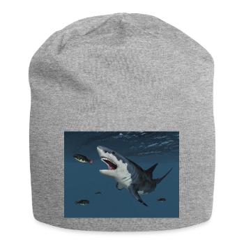 Great white shark on the hunt - Jersey Beanie - heather grey - Front