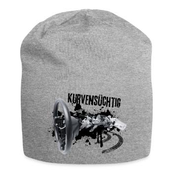 Kurvensüchtig: Kurven = Adrenalin! - Jersey-Beanie - Grau meliert - Vorne
