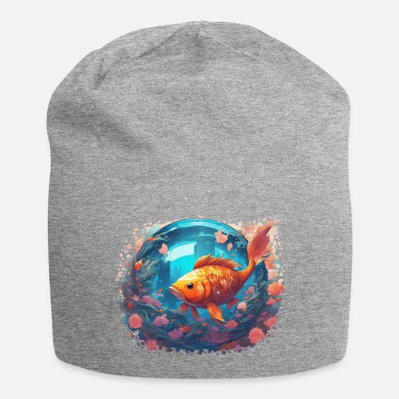 Reflets de poisson-lune - Bonnet en jersey - gris chiné