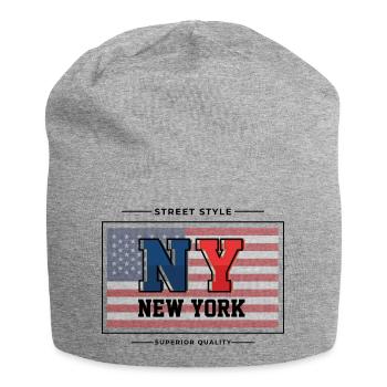 New York - Bonnet en jersey - gris chiné - Devant