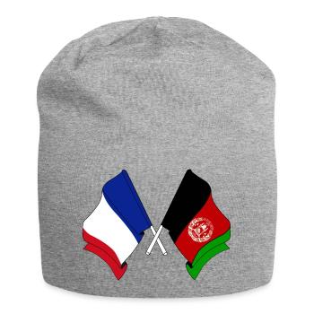 Drapeau de la France et de l’Afghanistan - Bonnet en jersey - gris chiné - Devant