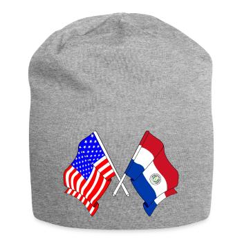 Flagge USA, Flagge Paraguay - Jersey-Beanie - Grau meliert - Vorne