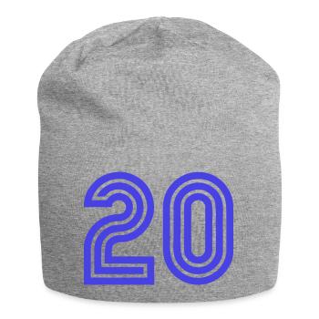 20. 20 ANS. 20e ANNIVERSAIRE. ANNIVERSAIRE 20 ANS. - Bonnet en jersey - gris chiné - Devant