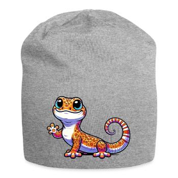 Gecko - Jersey-Beanie - Grau meliert - Vorne