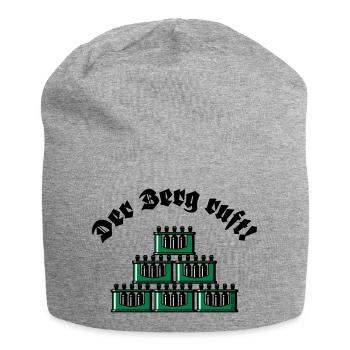 Der Berg Ruft! (Bier / Bierkästen / Grün / Old) - Jersey-Beanie - Grau meliert - Vorne