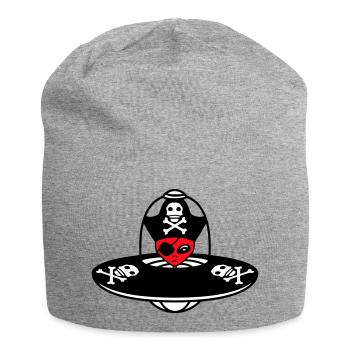 Alien Pirate Ufo Capitaine Cap Drôle Alien - Bonnet en jersey - gris chiné - Devant