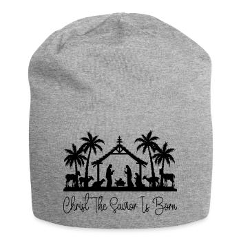 Christ the Savior is born - Jersey Beanie - heather grey - Front