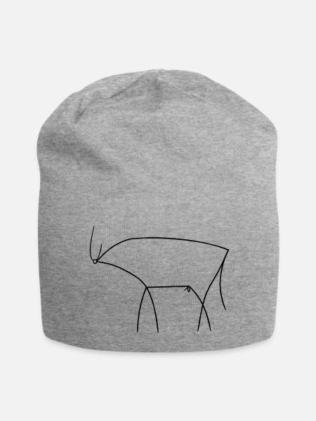 Stier - Jersey-Beanie - Grau meliert