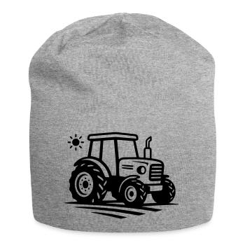 Landwirtschaft & Bauernhof | Traktor Logo - Jersey-Beanie - Grau meliert - Vorne