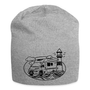 Wohnmobil am Meer  - Jersey-Beanie - Grau meliert - Vorne