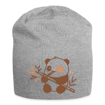 Cuddly Panda with Bamboo - Jersey Beanie - heather grey - Front