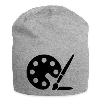 Malerei, Farbpalette, Pinsel, Kunst Symbol - Jersey-Beanie - Grau meliert - Vorne