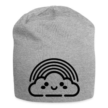 arc en ciel - Bonnet en jersey - gris chiné - Devant