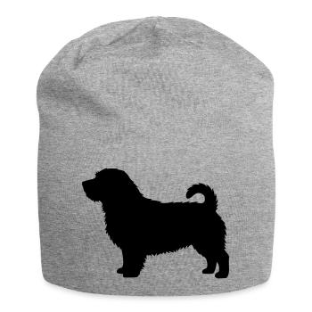 Norfolk-Terrier-Silhouette - Jersey-Beanie - Grau meliert - Vorne
