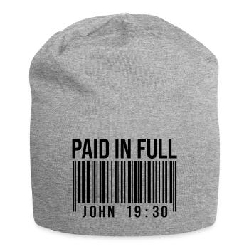 Payé en totalité - Jean 19:30 - Streetwear à codes-barres - Bonnet en jersey - gris chiné - Devant
